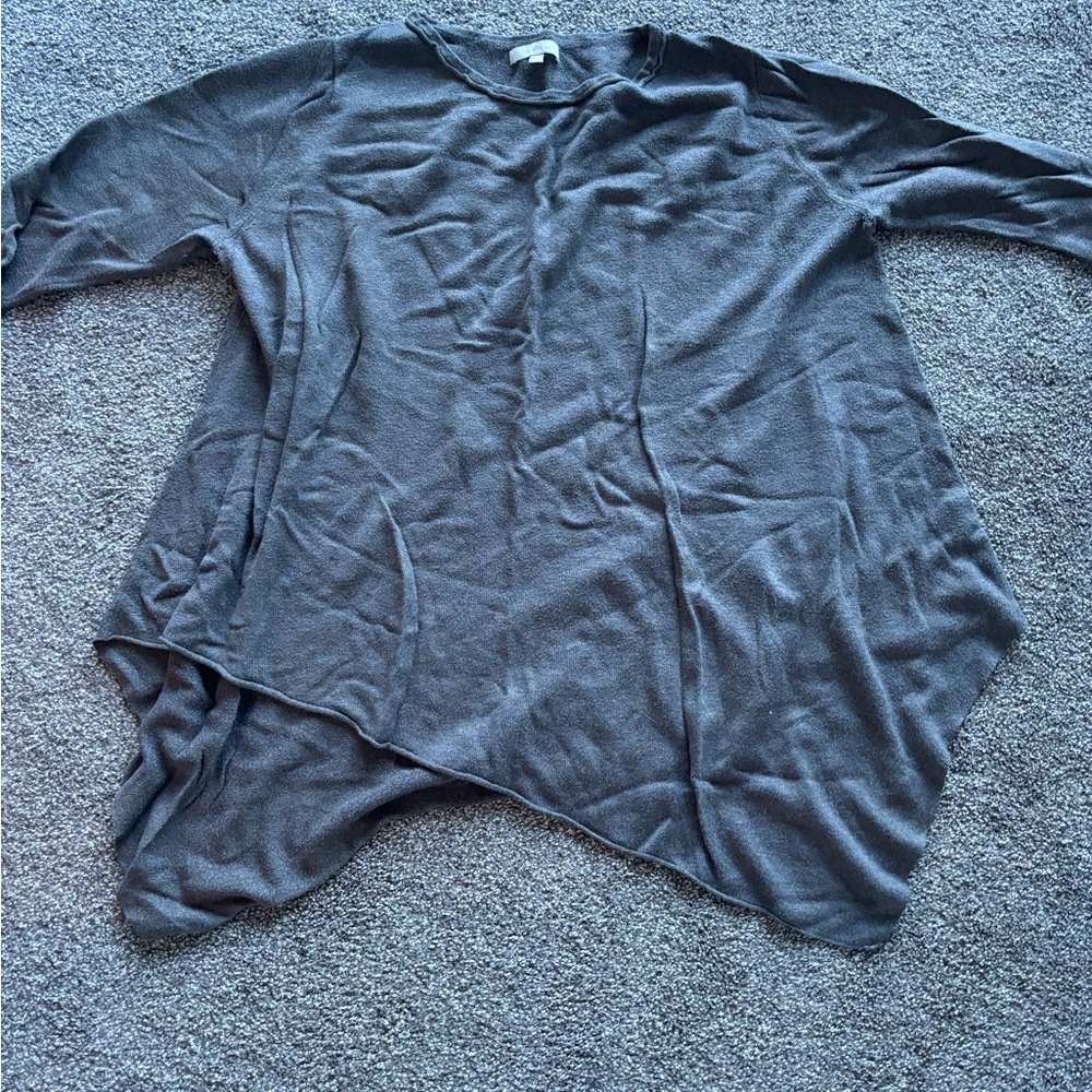 Joan Vass Charcoal Long Sleeve Top